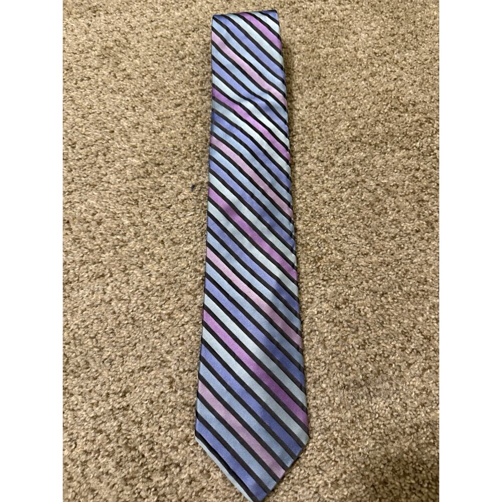Ted Baker Easter Tie Pastel Diagonal Stripes Purple, Periwinkle, Blue